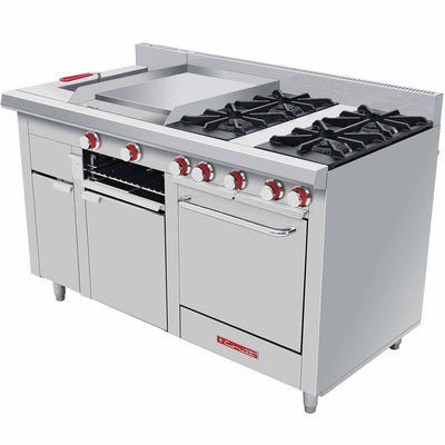ESTUFA CORIAT MULTICHEF MASTER TURBO DE PISO | Estufa | 4 Quemadores | Plancha | Freidora | Horno | Gas | Hotel Restaurante Comedor Hotel Industrial Cocinas Fondas Restaurantes Cenadurías Comedores Industriales Preparación de Alimentos Cocción.