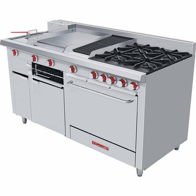 ESTUFA CORIAT MÚLTIPLE MASTER DE PISO | Estufa | 4 Quemadores | Asador | Freidora | Plancha | Horno | Gas | Hotel Restaurante Comedor Industrial Cocinas Fondas Restaurantes Cenadurías Comedores Industriales Preparación de Alimentos Cocción.