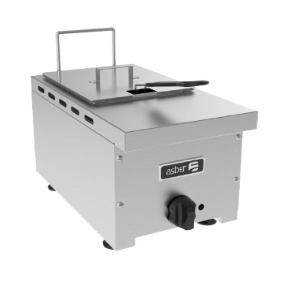 FREIDORA ASBER ASF-10 | Freidora | 1 Tina | 1 Canastilla | 4 Litros | Gas | Comedor Industrial Alitas Cafetería Comedor Industrial 