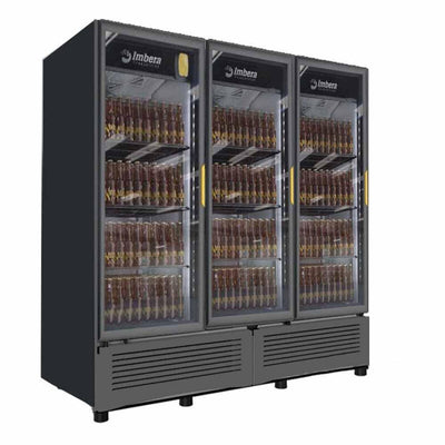 Imbera Ccv1350 1021995 Refrigerador Cervecero  Vertical  3 Puertas Cristal  15 Parrillas  Cuerpo esmaltado Negro - Refrigeradores - Imbera - KitchenMax Store