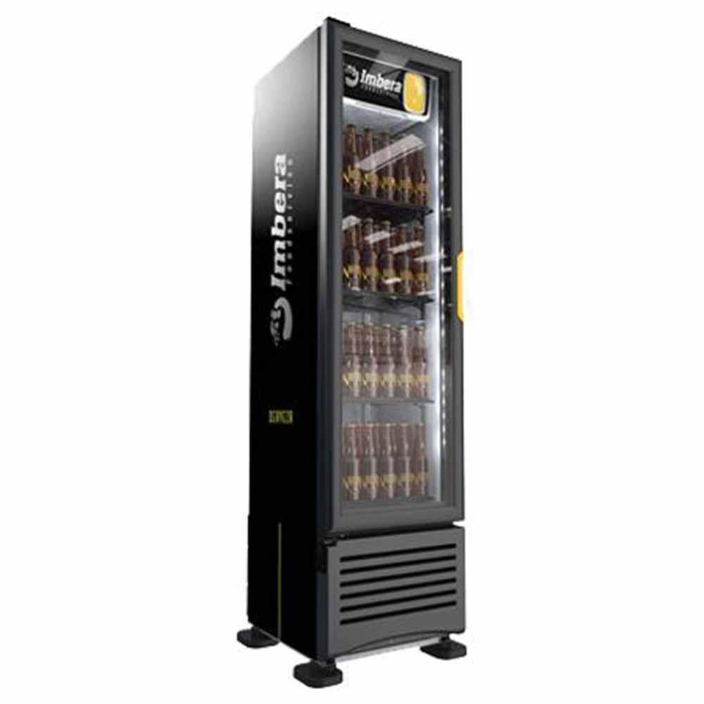 Imbera Ccv144 1023812 Refrigerador Cervecero  Vertical  con 1 Puerta Cristal, 4 Parrillas y 8 Pies - 162 Litros de capacidad. Con iluminación LED, Cuerpo esmaltado Negro - Refrigeradores Verticales - Imbera - KitchenMax Store