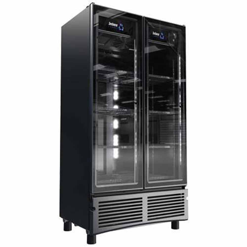 Imbera Vr26 1019885 Refrigerador Cobalt Vertical con 2 Puertas de Cristal, 8 Parrillas y 24,9 Pies - 7050.89 Litros de capacidad. Con iluminación LED, Cuerpo esmaltado Gris - Refrigeradores Verticales - Imbera - KitchenMax Store