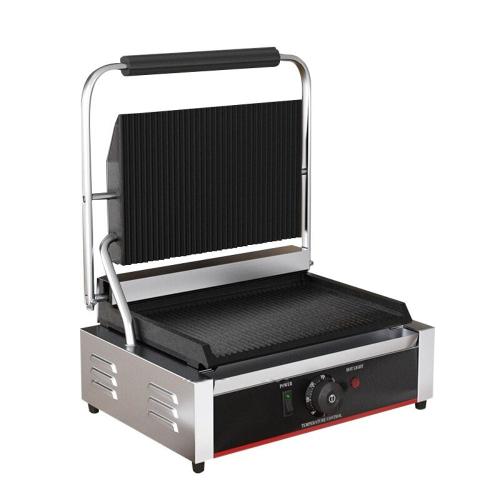 Keiter METCHZ-810 Plancha Panini Acanalado Chico para Preparar Desayunos para Cafeteria Sandwiches Paninis Tostar Calentar Pan Tostadas Calientes Crujientes Prensa Cocina Restaurantes Cafeteria Establecimiento comida Comida Rapida Bares Panaderias. KitchenMax.Store. Envíos seguros a todo México. Cotiza hoy mismo.