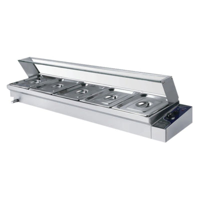 Keiter METRTC-5H Baño Maria 5 Insertos Repisa Vidrio para Restaurante Cocina Industrial Baño María Balneum Mariae Cocina Industrial Comedor Banquetes Calentar Negocio Preparar Chocolate Cobertura Chocolate Cremas Salsas Mermeladas Jaleas Postres Queso Fondant Mazapan Confiteria Derretir .  KitchenMax.Store. Envíos seguros a todo México. Cotiza hoy mismo.