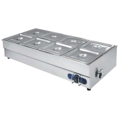 Keiter METSB-8T Baño Maria 8 Insertos para Cocina Industrial Restaurante Baño María Balneum Mariae Cocina Industrial Comedor Banquetes Calentar Negocio Preparar Chocolate Cobertura Chocolate Cremas Salsas Mermeladas Jaleas Postres Queso Fondant Mazapan Confiteria Derretir. KitchenMax.Store. Envíos seguros a todo México. Cotiza hoy mismo.