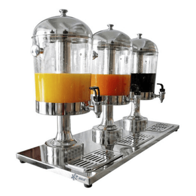 Keiter METZCF-303 Dispensador de Jugos 3 Tanques de 8 litros c/u para Hoteles Resorts Restaurantes Bares Cafeterias Panaderias Eventos Hospitales Esculas Universidades Centros Comerciales Tiendas Departamentales Aeropuertos Estaciones de Servicio Jugos Refrescos Agua Sabores. KitchenMax.Store. Envíos seguros a todo México. Cotiza hoy mismo.