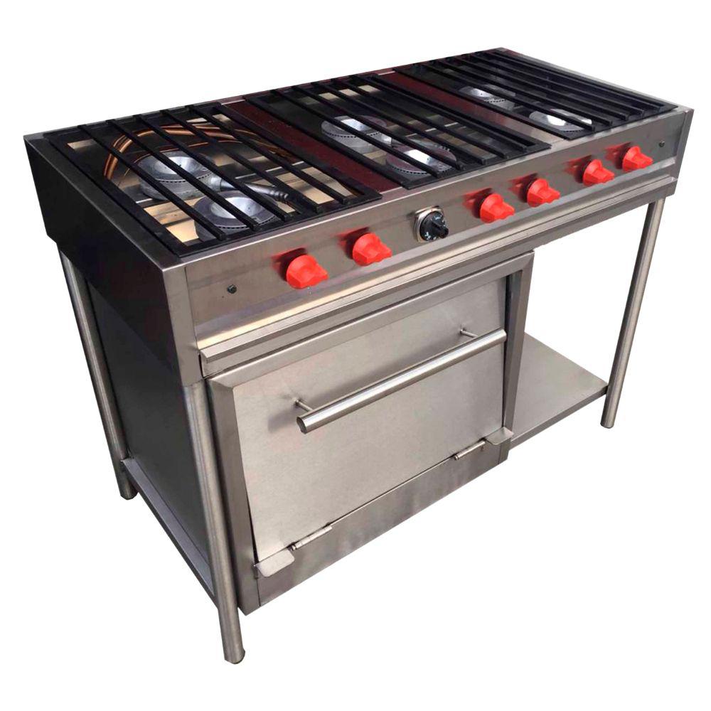 King Star EF024 Linea Economica Estufa Industrial Horno 6 Quemadores -  - King Star - KitchenMax Store