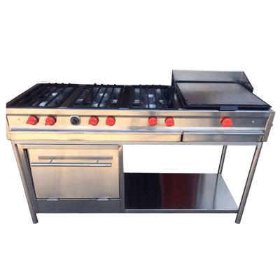 King Star Equipo Multiple Parrilla 6 Quemadores Plancha Horno -  - King Star - KitchenMax Store