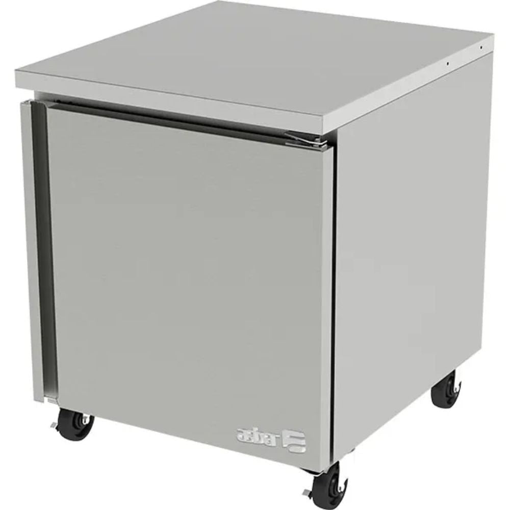 MESA ASBER AUTR-27 HC |  Mesa Refrigerada Bajo Barra | 1 Puerta Solida | Acero Inoxidable | Gris | 1 Parrilla | Restaurante Cocina Cafetería Bar Hotel Restaurante Conservador Bebidas MRBBS-28-1S