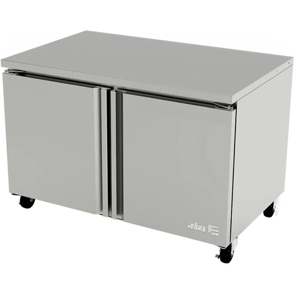 MESA ASBER AUTR-60 HC | Mesa Refrigerada Bajo Barra | 2 Puertas Solidas | Acero Inoxidable | 2 Parrillas | Eléctrico | 16.8 Pies Cúbicos | Restaurante Bar Cafetería MRBBS-60-2S