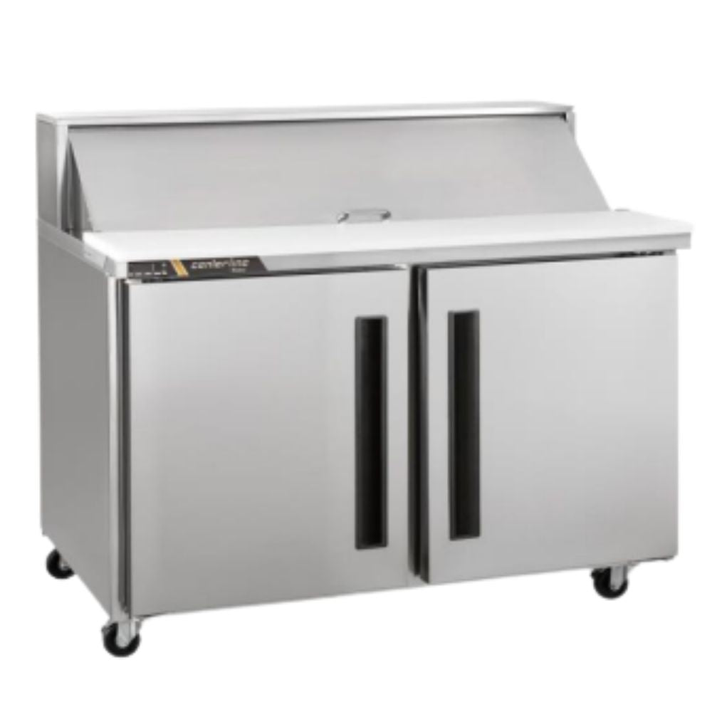 MESA DE PREPARACIÓN CENTERLINE CLPT-3615-SD-RR | Mesa de Preparación | 2 Puertas Sólidas |  Acero Inoxidable | Cocina Industrial Restaurante Cafetería Bar Restaurante Guarniciones Comedores Industriales Cocinas Industriales Panadería Carnicería Preparación Sushi Postres Ensaladas Baguettes