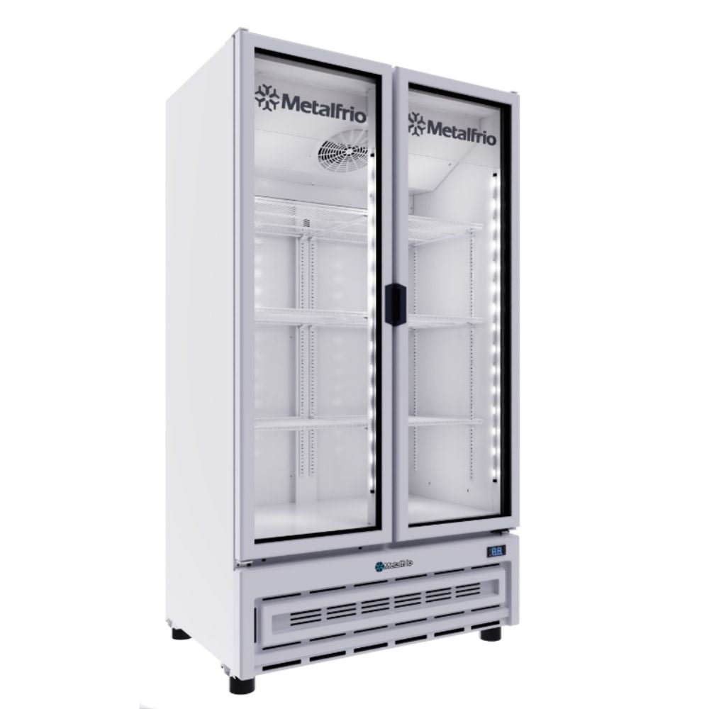 Metalfrio RB500 Refrigerador Vertical 2 Puertas Cristal 6 Parrillas Iluminacion LED -  - Metalfrio - KitchenMax Store