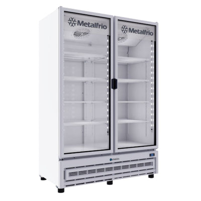 Metalfrio RB800 Refrigerador Vertical 2 Puertas de Cristal 8 Parrillas Iluminacion LED -  - Metalfrio - KitchenMax Store
