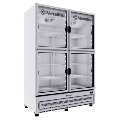 Metalfrio RB804 Refrigerador Vertical 4 Puertas Cristal 8 Parrillas Iluminacion LED -  - Metalfrio - KitchenMax Store