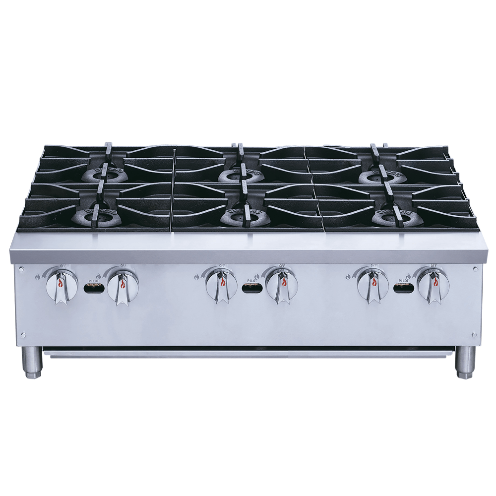 Migsa XRB-6-MG Parrilla Comercial Frente 91.5 cm 6 Parrillas Gas Acero Inoxidable Gris -  - Migsa - KitchenMax Store