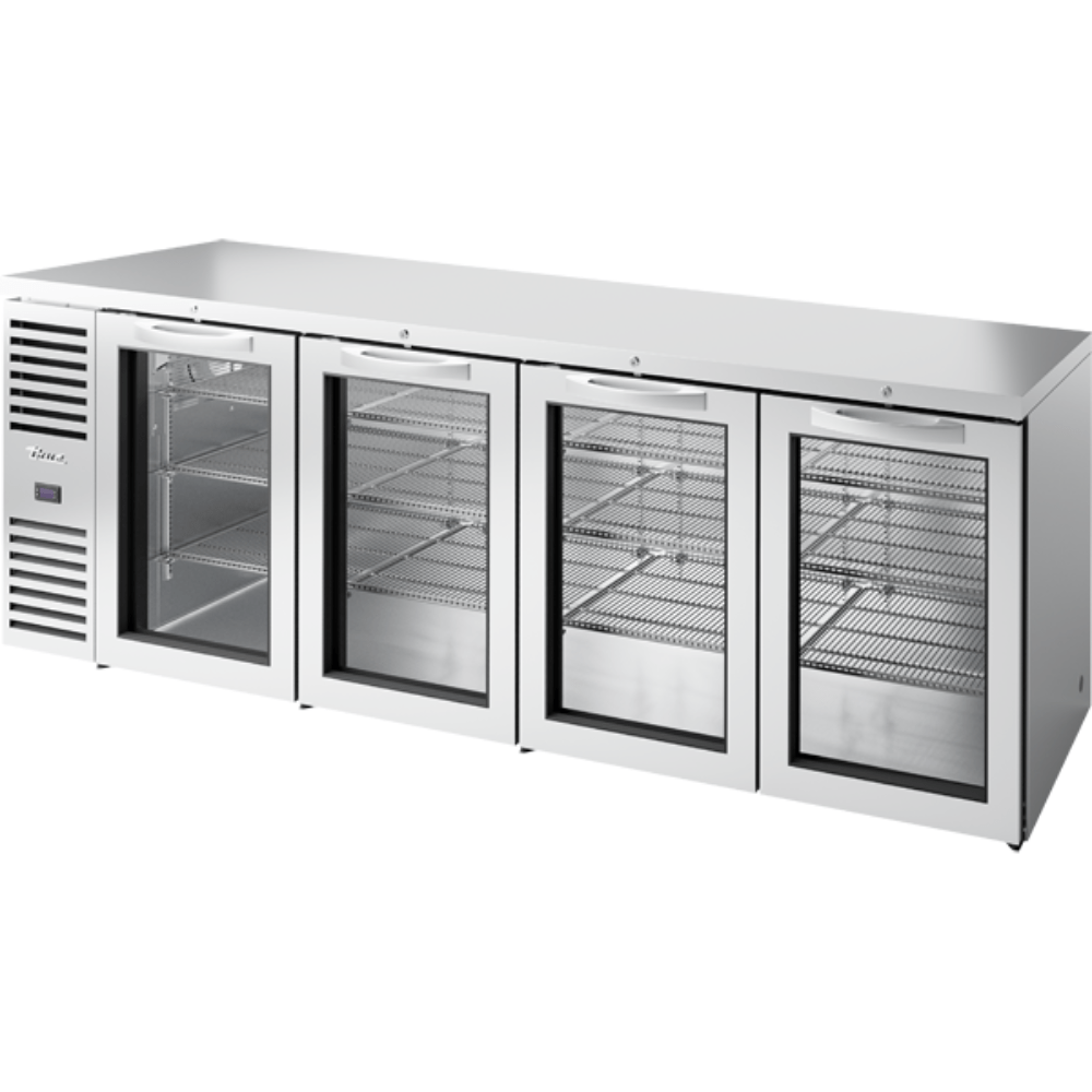 REFRIGERADOR DE BARRA TRUE TBR108-RISZ1-L-S-GGGG-1 | Refrigerador de Barra | 4 Puertas Cristal | Acero Inoxidable | para Barra Libre Restaurante Bar