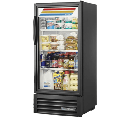 TRUE GDM-10-HC-TSL01 Refrigerador Vertical 1 Puerta Cristal 3 Parrillas Iluminacion Negro -  - true - KitchenMax Store