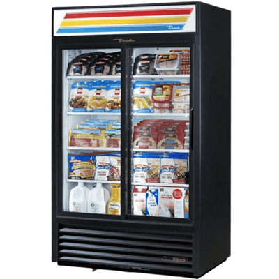 TRUE GDM-41-HC-LD Refrigerador Vertical 2 Puertas Cristal 8 Parrillas Iluminacion Negro -  - true - KitchenMax Store