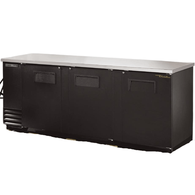 TRUE TBB-4-HC Refrigerador Contrabarra 3 Puertas Solida Iluminacion Cuerpo Acero Inoxidable Negro -  - true - KitchenMax Store
