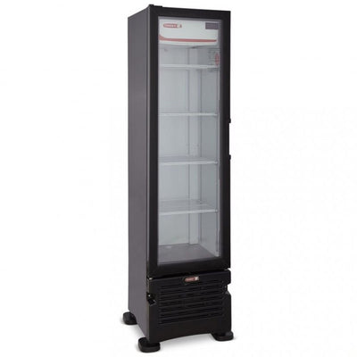 Torrey VR08 TVC08 Refrigerador Enfriador Vertical 1 Puerta Cristal 4 Parrillas Cuerpo Gabinete Exterior Blanco Negro - Refrigeradores - Torrey - KitchenMax Store