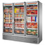 True FLM-81F~TSL01 Congelador Exhibidor Vertical 3 Puertas Cristal 12 Parrillas -  - True - KitchenMax Store