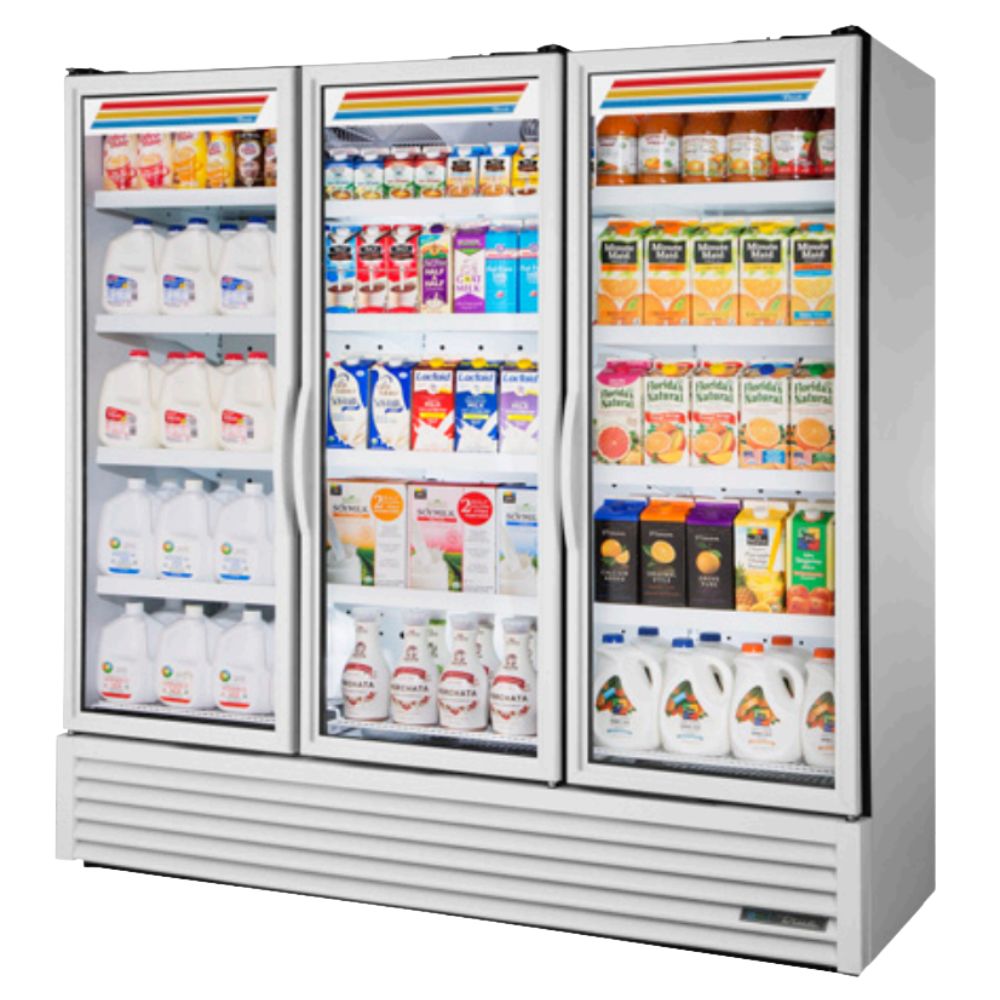 True FLM-81~TSL01 Refrigerador Exhibidor Vertical 3 Puertas Cristal 12 Parrillas -  - True - KitchenMax Store