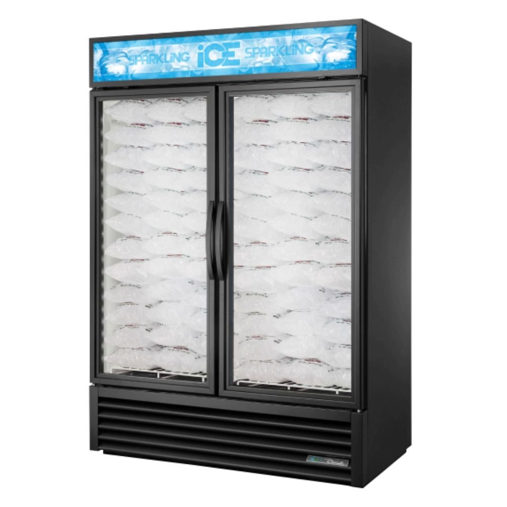 True GDIM-49NT-HC~TSL01 Congelador Exhibidor Hielo Vertical 2 Puertas Cristal -  - True - KitchenMax Store