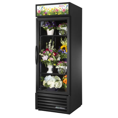 True GDM-23FC-HC~TSL01 Refrigerador Exhibidor Vertical Floral 1 Puerta Cristal 2 Parrillas -  - True - KitchenMax Store