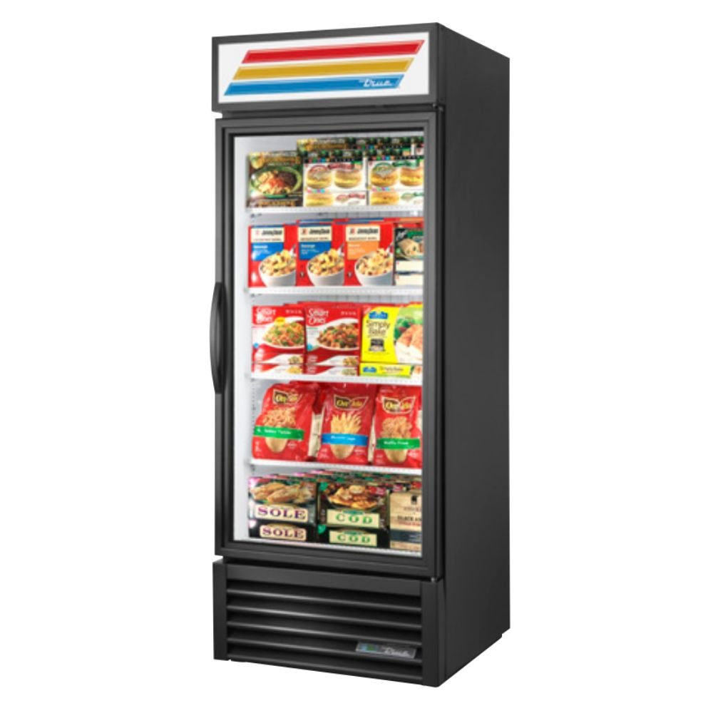 True GDM-26F-HC~TSL01 Congelador Exhibidor Vertical 1 Puerta Cristal 4 Parrillas -  - True - KitchenMax Store