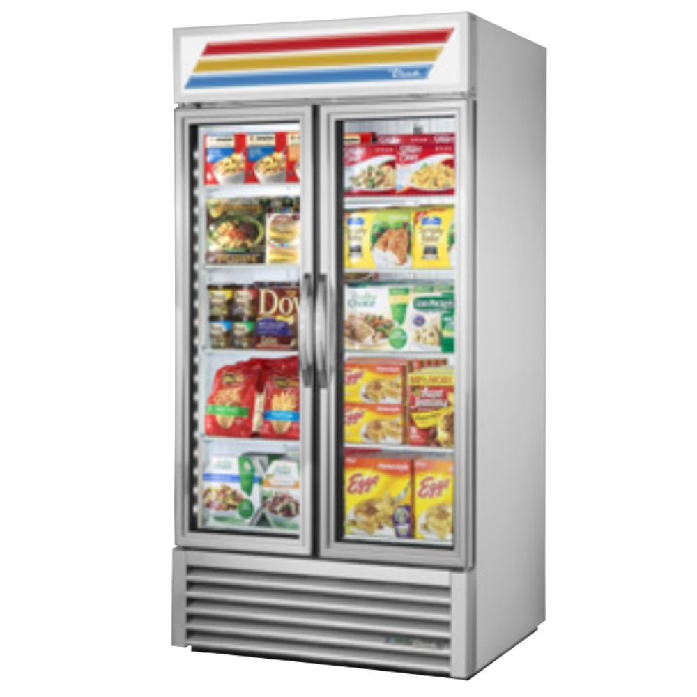 True GDM-35F~TSL01 Congelador Exhibidor Vertical 2 Puertas Cristal 8 Parrillas -  - True - KitchenMax Store