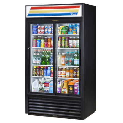 True GDM-37-HC-LD Refrigerador Exhibidor Vertical 2 Puertas Cristal 8 Parrillas -  - True - KitchenMax Store