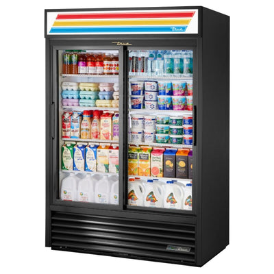 True GDM-47-HC-LD Refrigerador Exhibidor Vertical 2 Puertas Cristal 8 Parrillas -  - True - KitchenMax Store