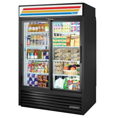 True GDM-47RL-HC-LD Refrigerador Exhibidor Vertical 2 Puertas Cristal 8 Parrillas -  - True - KitchenMax Store