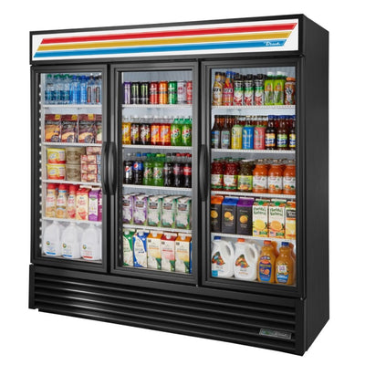 True GDM-72-HC~TSL01 Refrigerador Exhibidor Vertical 3 Puertas Cristal 12 Parrillas -  - True - KitchenMax Store