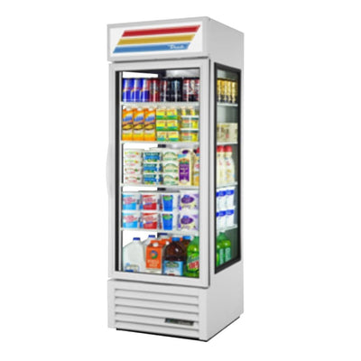True GEM-23-HC~TSL01 Refrigerador Exhibidor Vertical 1 Puerta Cristal 4 Parrillas -  - True - KitchenMax Store