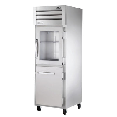 True STA1R-1HG/1HS-HC Refrigerador Vertical 2 Medias Puertas Cristal Solida 3 Parrillas -  - True - KitchenMax Store