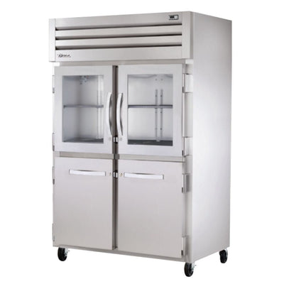 True STA2R-2HG/2HS-HC Refrigerador Vertical 2 Medias Puertas Cristal 2 Medias Puertas Solidas 3 Parrillas -  - True - KitchenMax Store
