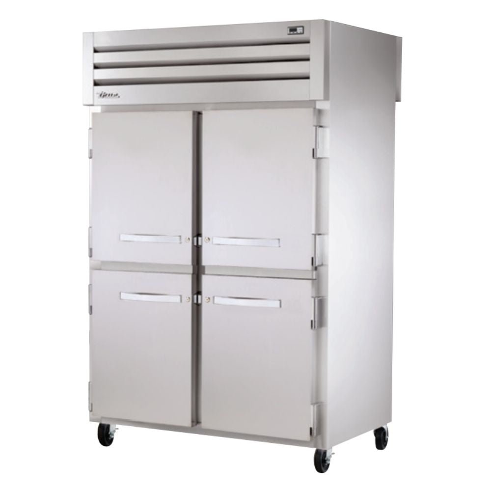True STA2RPT-4HS-2S-HC Refrigerador Vertical 4 Medias Puertas Solidas 3 Parrillas -  - True - KitchenMax Store