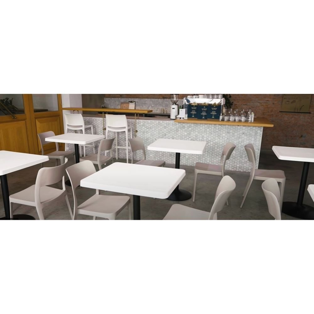 MESA OFFIHO OULU OHM-7167-BT | Mesa Alta Diseño Minimalista para Negocio Cafetería | 106 cm | Cuadrada | Varios Colores | Polipropileno | Interior - OHM-7167-BT - OFFIHO - NOGAL BEAT - Mesas